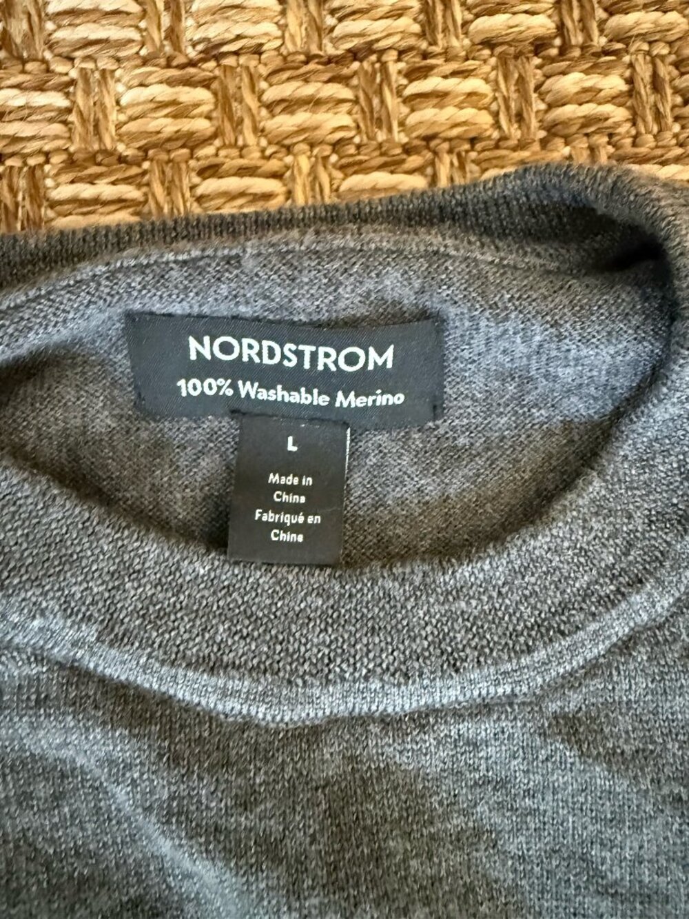 Nordstrom Washable Merino Crew Sweater L